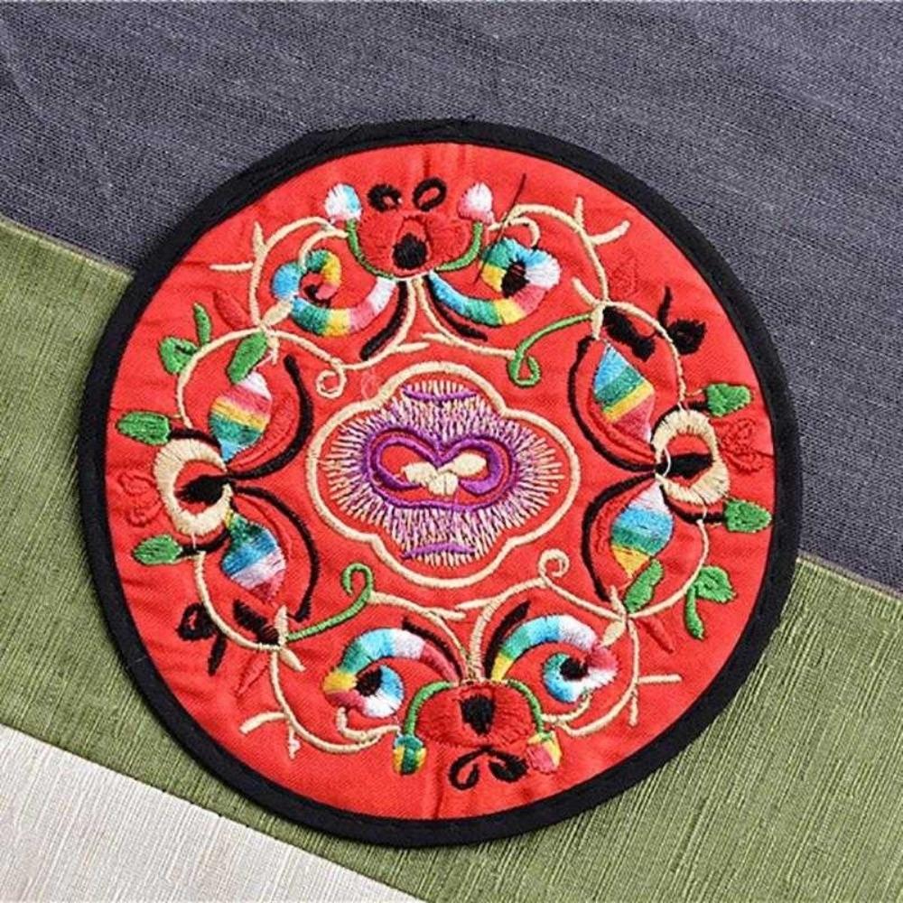 Vintage Chinese Embroidery Insulation Pad Cloth Table Mats Durable Teacup Placemats Dishes