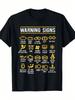 100 Cotton 1 Warning Sign 101 Fun Auto Mechanic TShirt Crew Neck Short Sleeves Geometric Pattern Knitted Fabric
