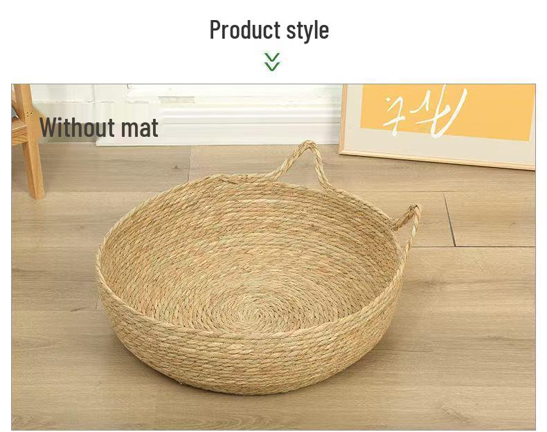 Rattan Woven Cat Nest: Handmade Cool Summer Bed, Universal for All Seasons