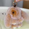 Fluffy Play Dead Rabbit Doll Fashion Plush Rabbit Pendant Rabbit Fur Keychain  Women