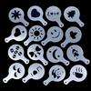 16pcs/Set Coffee Stencils Templates ABS Coffee Printing Model Foam Cake Stencils Coffee Drawing Cappuccino Mold Coffee Stencils