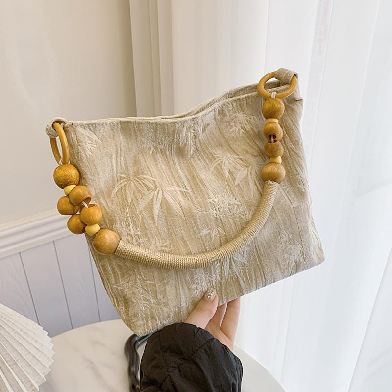 Contemporary Stylish Women s Bucket Bag Retro Jacquard Fabric Crossbody Bag Available In Green Pink Khaki Shades хаки