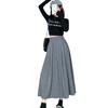 Autumn and Winter Women's Half-body Skirt Solid Color High-waisted Thin Pleated Large Swing Medium-length Skirt Thickened Pleated Skirt