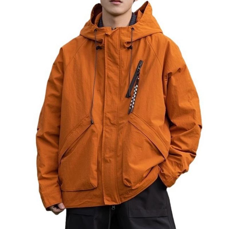 Japanese Functional Hooded Jacket, Men's Autumn and Winter New Trendy Brand Windproof Workwear Pocket Jacket, Trendy Jacket
