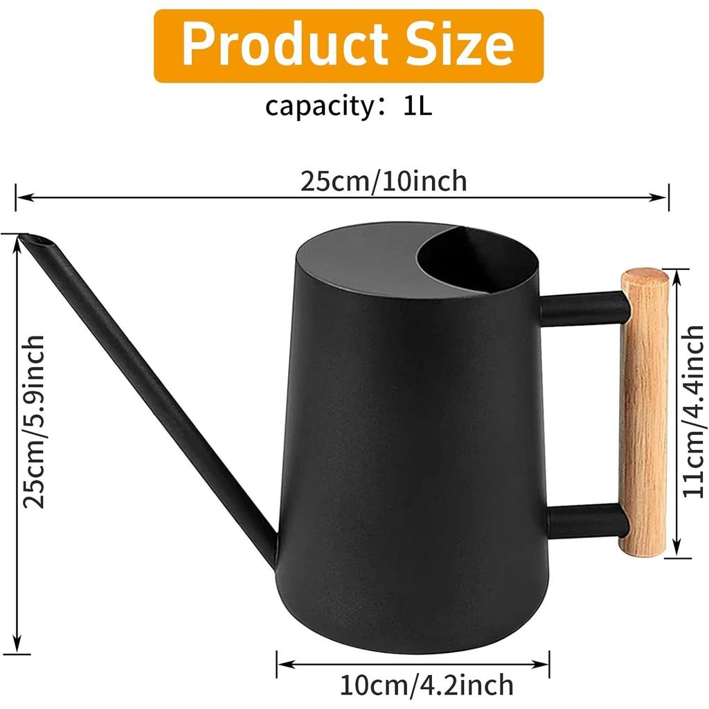Annaffiatoio Mini da Interno da 1L per Piante da Casa, Annaffiatoio Sprinkler in Acciaio Inossidabile per Bonsai, Vaso Piccolo da Interno ed Esterno con Beccuccio Lungo per Annaffiare Fiori per la Casa