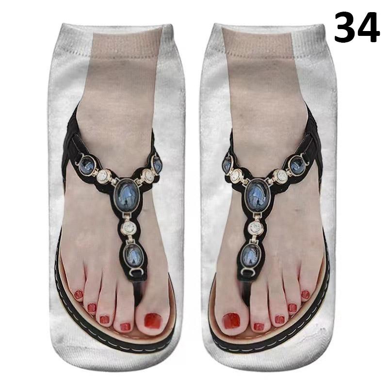 Uformelle flip-flops mønster tøfler sandaler korte sokker mannskap strømper lave ankelsokker