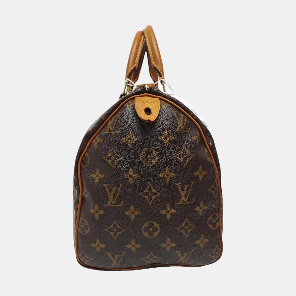 [Pre-Owned] Speedy 30 Elegant Compact Fashionable Commuter Classic Monogram Coated Canvas With Leather Trim Pillow Bag - Fair #BWO76R