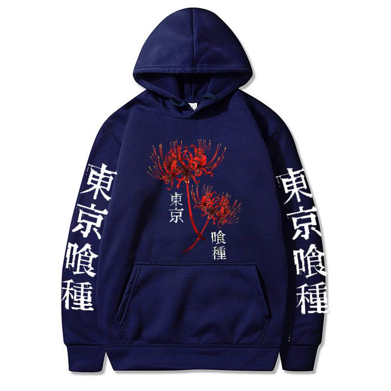 

Anime Ghoul Spider Lily Print Men Women Hoodies Plus Size Sweatshirt Harajuku Streetwear Unisex Pullover 3XL