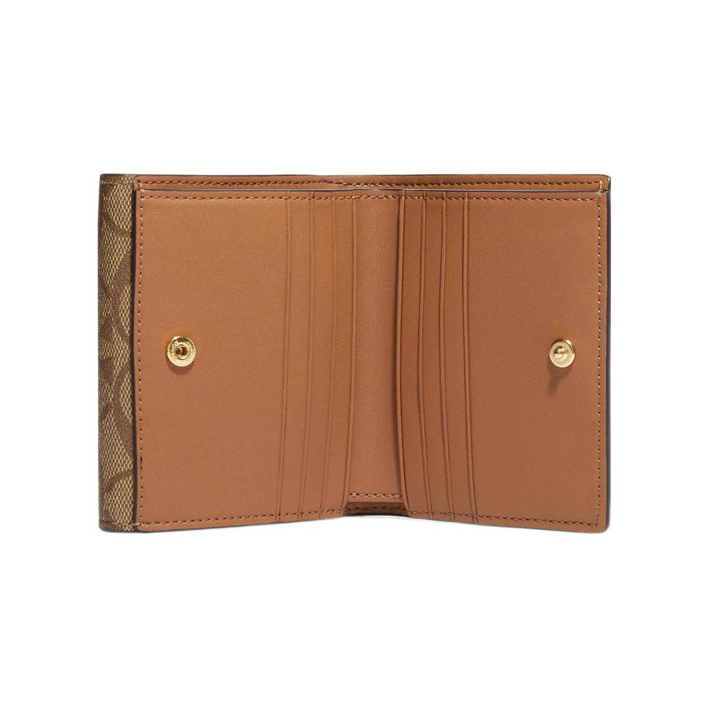 New COACH Morgan Canvas With Leather Wallet Small Size Women's Khaki CH387-IMU4V