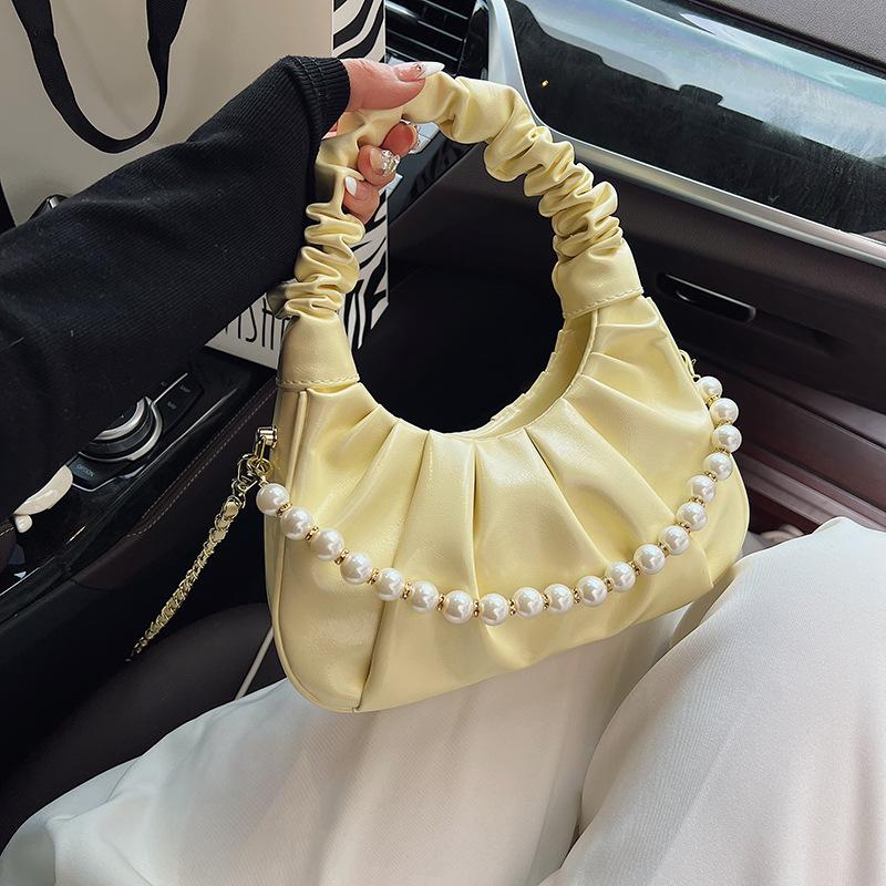 Internet celebrity pleated cloud bag summer 2025 new version of fashion niche shoulder bag women's foreign style versatile dumpling bag tide
