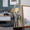 Scultura di Animale Simulato Giraffa Madre e Figlio Statua di Animale Dipinta Decorazione Moderna per la Casa Ornamenti Artigianali Dorati