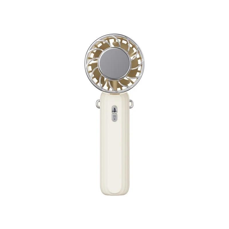 

Mini Portable Handheld Neck Fan Ice Cooling Household Electric Compact Size Personal Fan Desktop бежевий