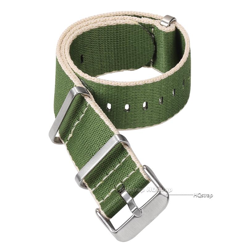 Fashion Watchband Stripe Replacement Men Women Nylon Watch Band with Silver Pin Buckle 20mm 22mm Strap for Rolex Band for Omega