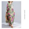 Bohemian Printed Loose Long Sleeve Hem Long Dresses
