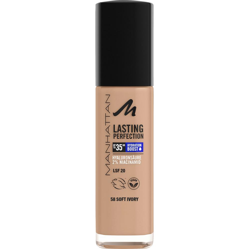 Manhattan Foundation Lasting Perfection 58 Soft Ivory 30ml