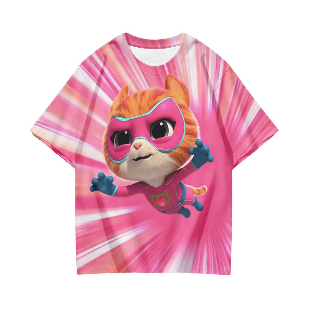 SuperKitties 3D Cartoon Print Childrens s T-Shirt Kawaii Boys Girls Short Sleeve Outdoor Kids Top Casual O-neck Summer Clothing 110