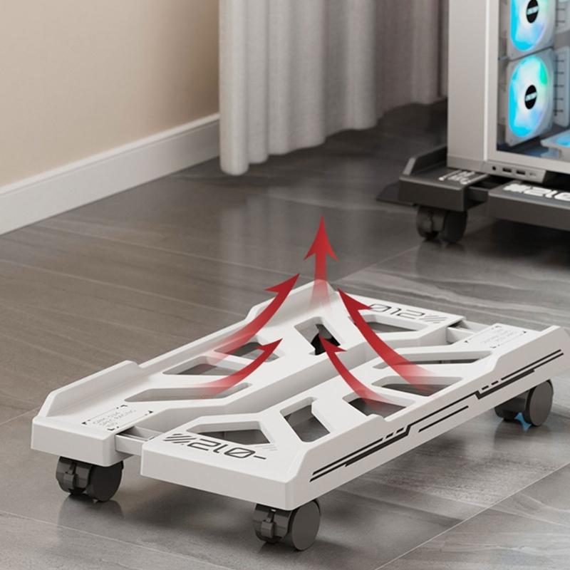 Adjustable Mobile CPU Stand with 4 Casters Wheel Floor Standing Host Stand Mobile PC Cart Stand Computer Tower Stand
