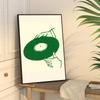 Retro Vinyl Record Print Mid Century Music Minimal Pastel DIY Sticky Poster Fancy Wall Sticker for Living Room Bar Decoration