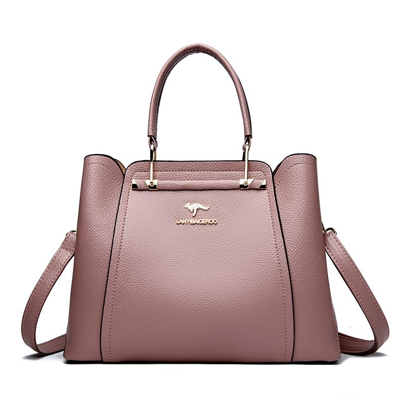 Luksus håndvesker i mykt skinn Damevesker Designer 3-lags skulder-crossbody-pose Dame Stor kapasitet Shopping Messenger Tote