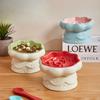 Creative Ceramic Drinking Water Food Tall footed Pet Bowls Anti Overturning Neck Protection Slow Food Anti Choking Cat Bowl, 1Pc