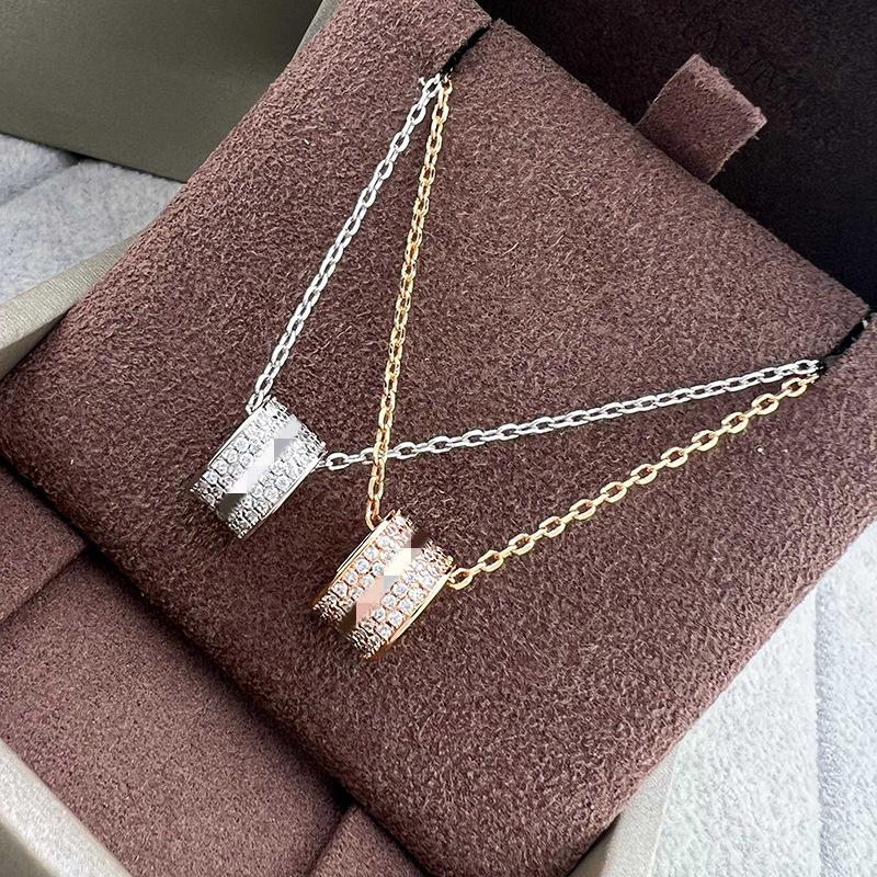 Shangjia 2025 Diamond Cross Cylinder Necklace - Elegant & Versatile Fashion Statement