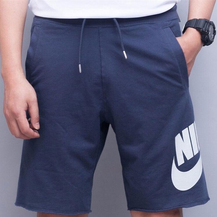 Nike Large Logo Print Breathable Drawstring Sports Casual Shorts Men Bottoms Blue AT5268-471