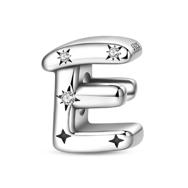 

Медные Звезды Солнце Бусины-буквы E Универсальные украшения Подходят для оригинального браслета, ожерелья для женщин, подарок своими руками