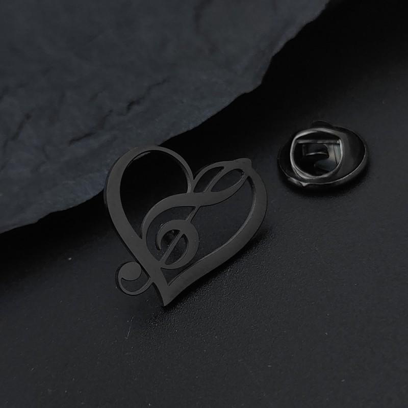 New Design With Romantic Heart Notes Cufflinks Brooches Personalized Badges Men Women Cultural Creative Clothing Accessories 14k
