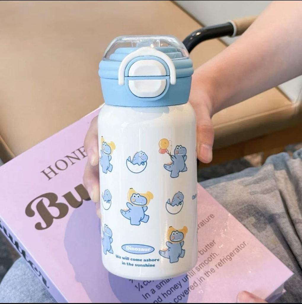 Söt 500ML Vakuummugg Isolering Eller Kylning Högkapacitetsisolerad Mugg Termosmugg för Studentbarn Sugrörsmugg Gåva