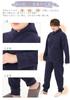 SUIMIN CARE Women's and Men's Unisex Cotton-Lined Fleece Pajamas, Long Sleeve, Solid Color, Winter, Sizes XS, S, M, L, LL (S, Navy)