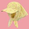 Plaid Scarf Peaked Cap Bow Strappy Bandana Cap Fashion Triangle Headscarf Hat  Outdoor