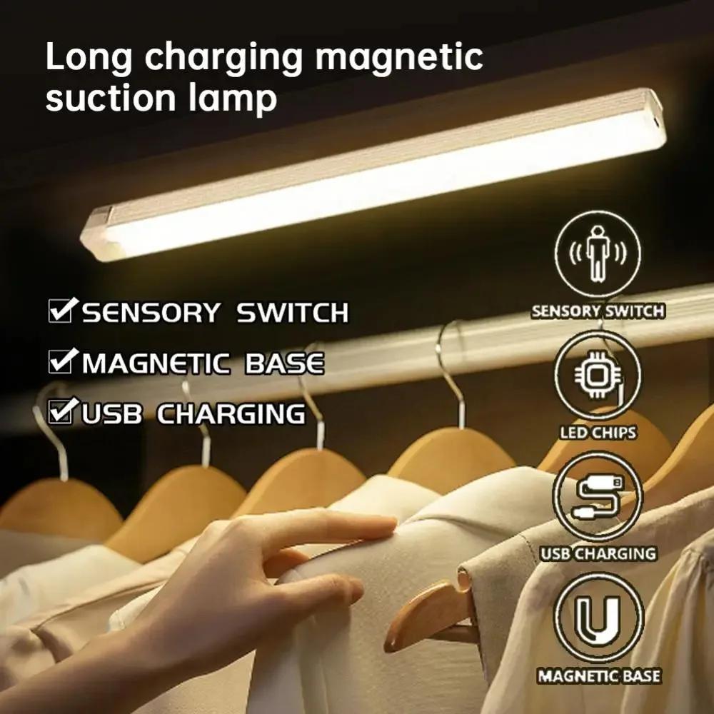 Bewegung Schreibtischlampe Sensorleuchten Licht Kabellos Bücherlampen LED USB Raumdeko Nachttisch Wiederaufladbar Nacht Schränke Kleiderschränke