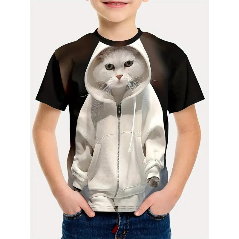 3d Print Retro Animal Top Tee Shirt Kids Boys Clothes Short Sleeve Casual Children's Clothing Fashion T Shirt For Boys