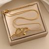 18K Gold Plated Snake Pendant Necklace, Stainless Steel, Non-fading, Versatile Clavicle Chain for Women