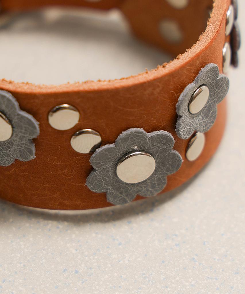 Towtow Archive Feverfew Leather Bracelet Brown