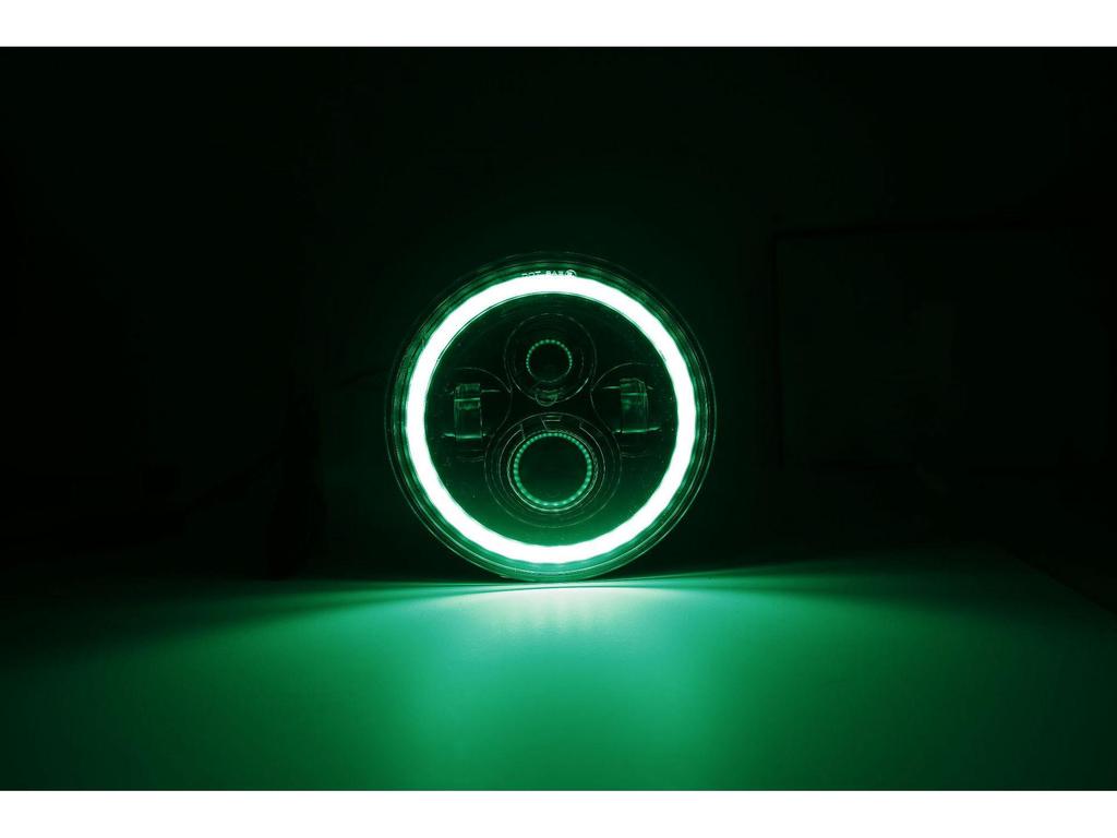 Wrangler 7" RGB Angel Eye Headlight Assembly with Remote Control - Energy Efficient