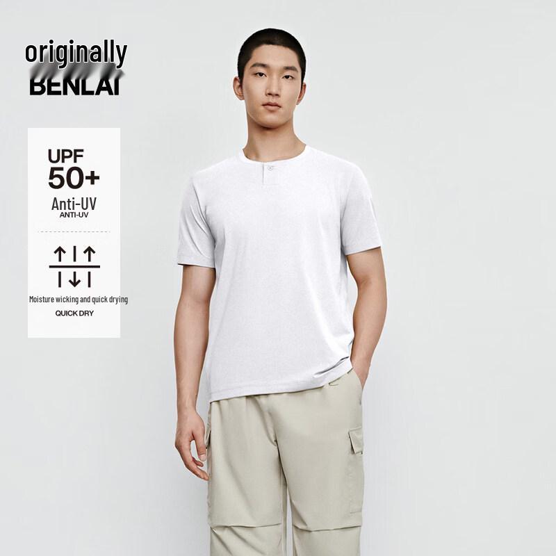 Benlai Men s Quick-Dry Sun Protection Round Neck T-Shirt S