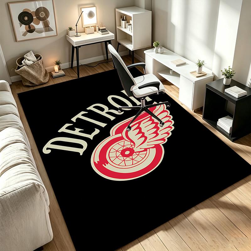Detroit Red Wings A Rug Suitable for Office Chair Areas Living Rooms and Computer Desks Perfect for Home Offices and an Ideal Holiday Gift