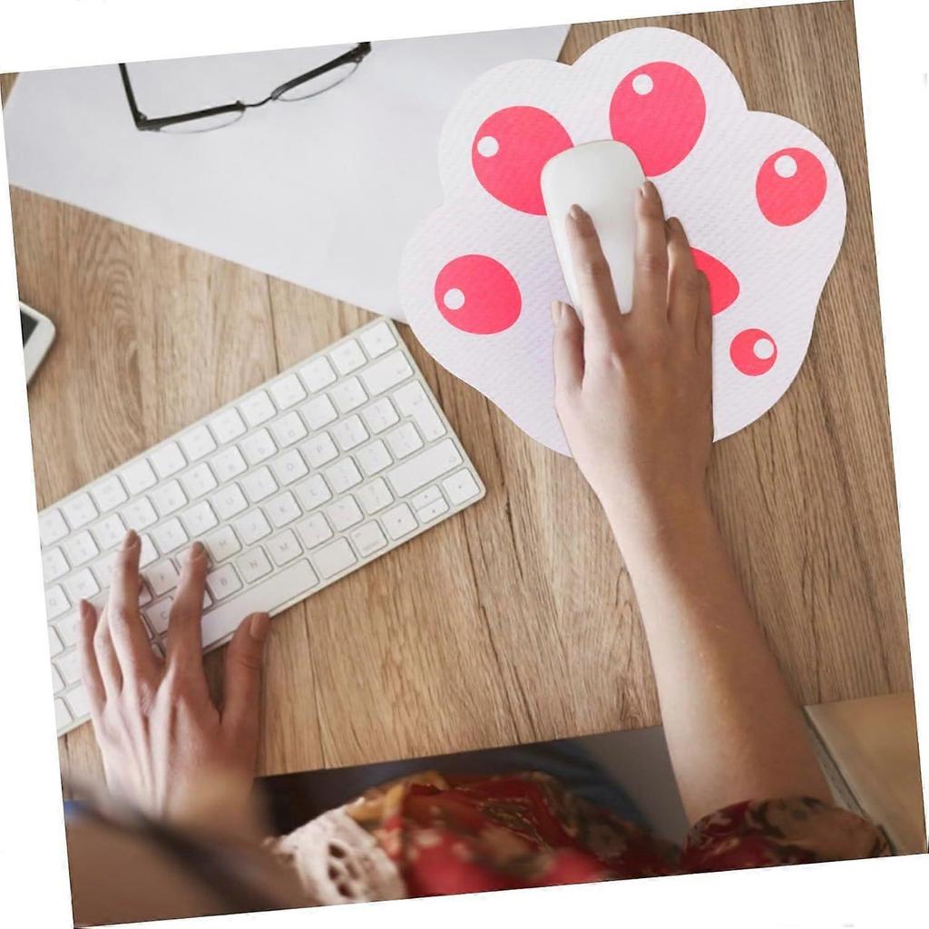 Non-slip rubber mouse pad in the shape of a cat's paw, for office and home use. Kawaii design and practical for all types of mice.