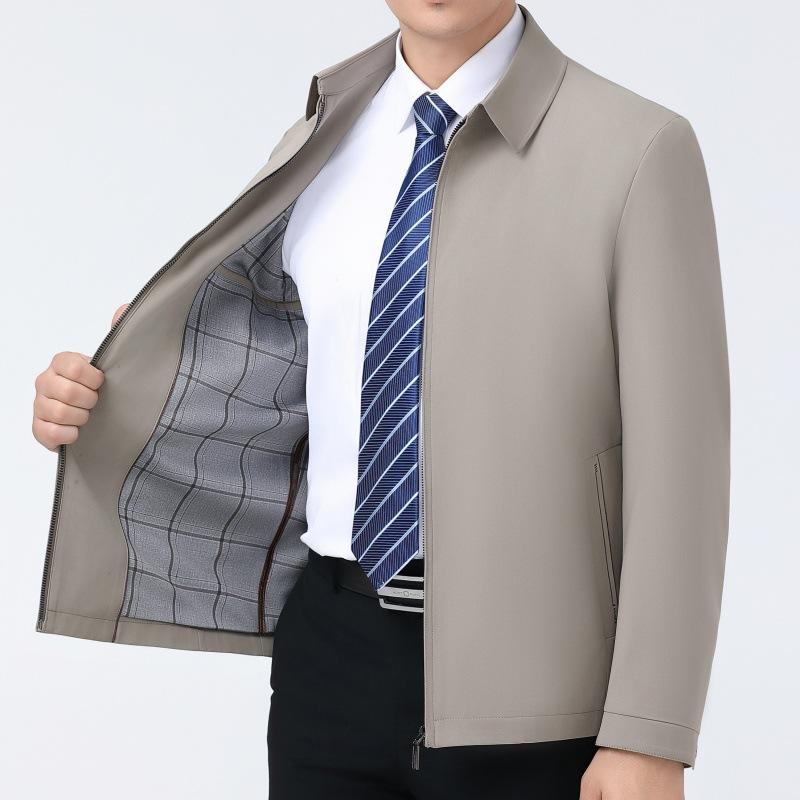 Business jacket men's spring and autumn middle-aged business casual civil servant leading cadre lapel thin jacket dad wear