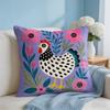 Spotted Rooster Flower Cushion Cover Short Plush Soft DoubleSided Printing Pillow Case Cozy Sofa Bedroom Home Decor Gift
