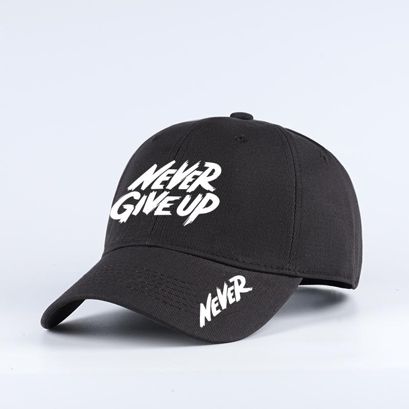 

Never Give Up Graffiti Print Baseball Cap Men Women Cotton Adjustable Dad Hat Motivational Sport Sun Hat