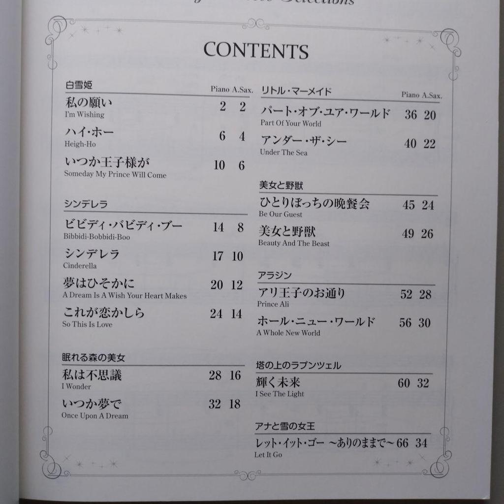 [USED] Alto Saxophone Sheet Music Disney Princess Collection with Piano Accompaniment CD & Score