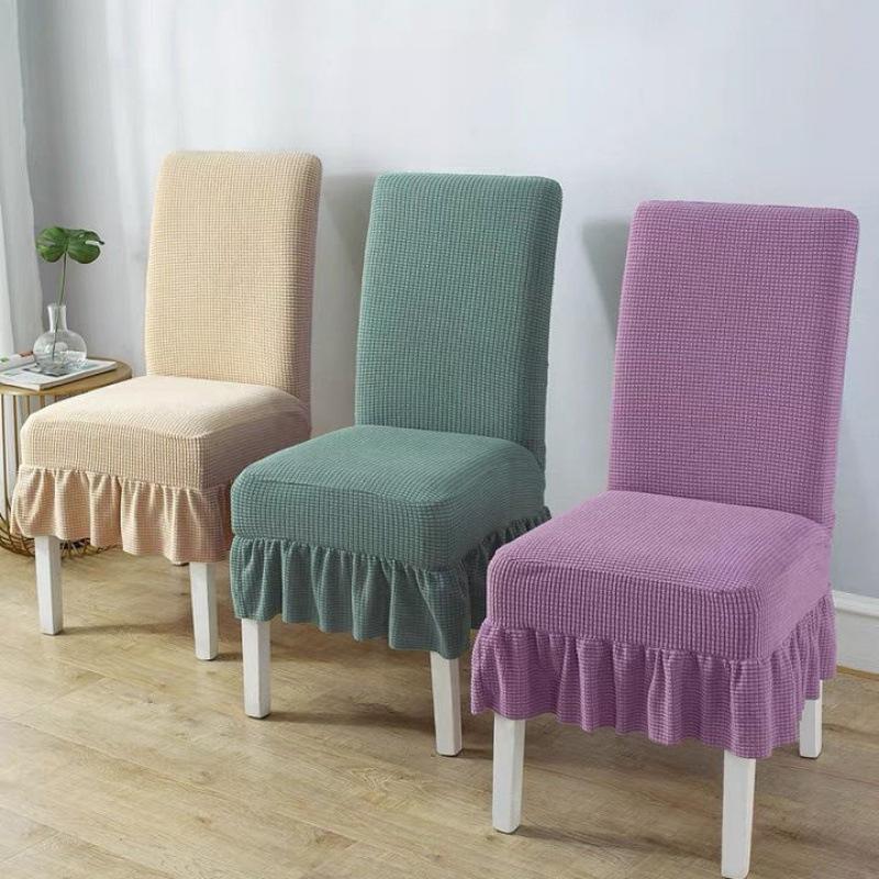 Esszimmerstuhlbezug, Jacquard-Spandex-Schonbezug, dehnbar, für Küchenstuhl, Sitz, Hotel, Bankett, elastisch