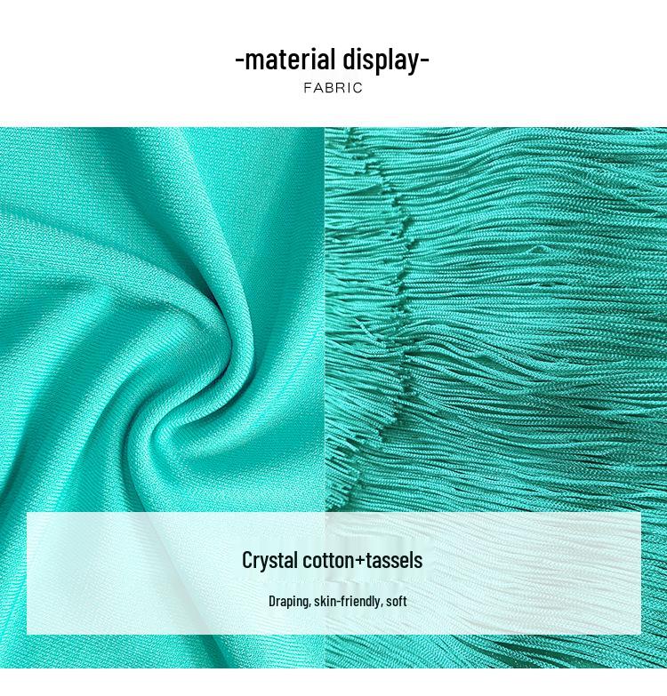 2025 Summer V-Neck Belly Dance Tassel Skirt Set - Sexy Oriental Performance Costume for Women