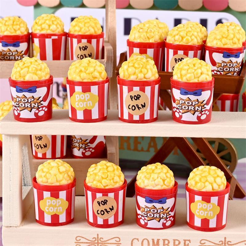 [JN]10PCS Dollhouse Miniature Simulation Popcorn Bucket Model Micro Landscape Ornaments Doll House Accessories Kids