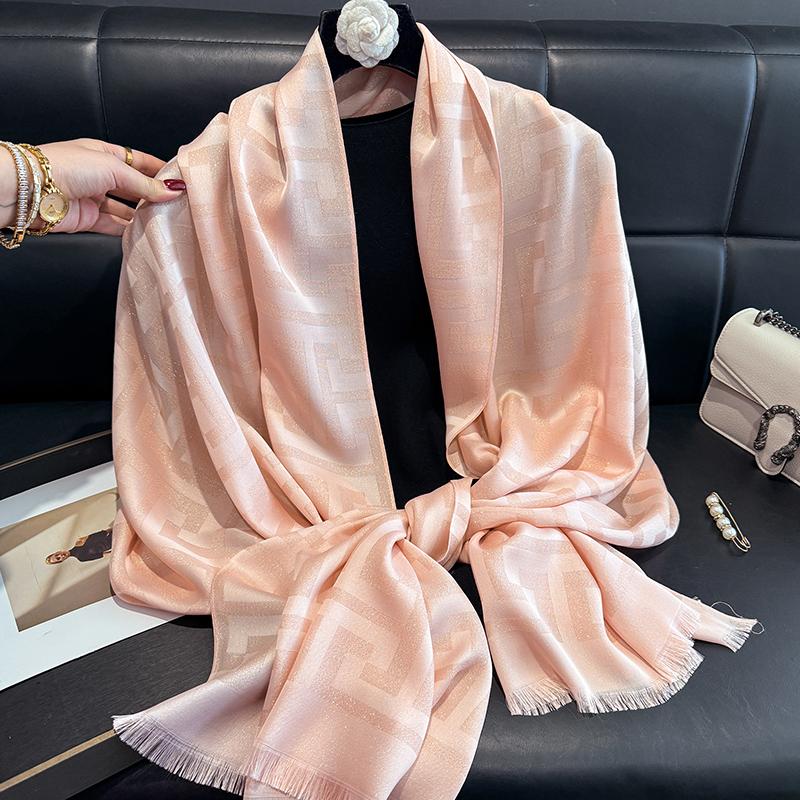 2025 New Design Brand Spring Women Scarf Fashion Geometry Print Hijabs Scarves For Ladies Shawls And Wraps Pashmina Stoles