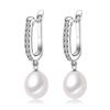 New Real Pearl 925 Sterling Silver Drop Earrings For Women Fashion Zircon Dangle earrings Natural Freshwater Pearl Jewelry Hot