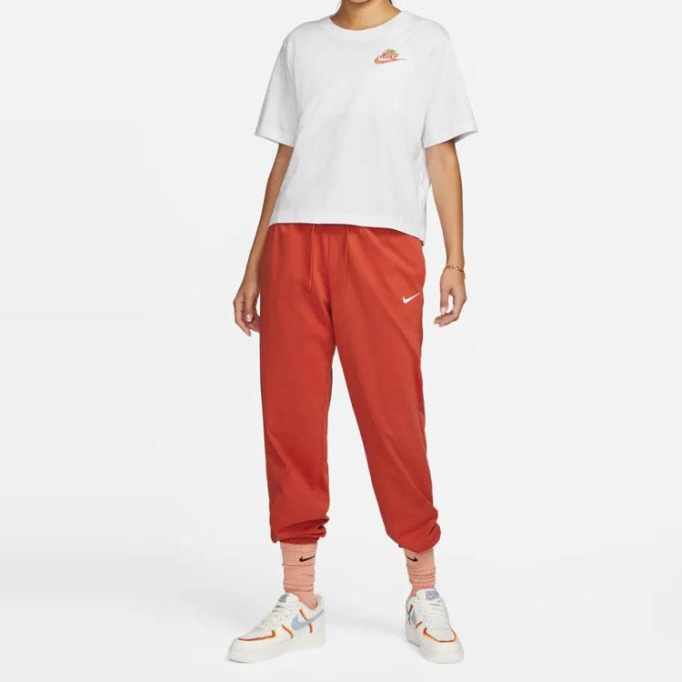 Nike Cartoon Strawberry Logo Print Comfortable Breathable Fashion Round Neck Versatile Short Sleeve T-Shirt Women T-Shirt White DR9017-100