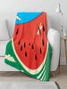 Watermelon Print Throw Blanket Xcm Soft Flannel Decorative Sofa Accessory For Home Cozy Living Room